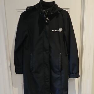 Roots Black Trench Coat with Hood